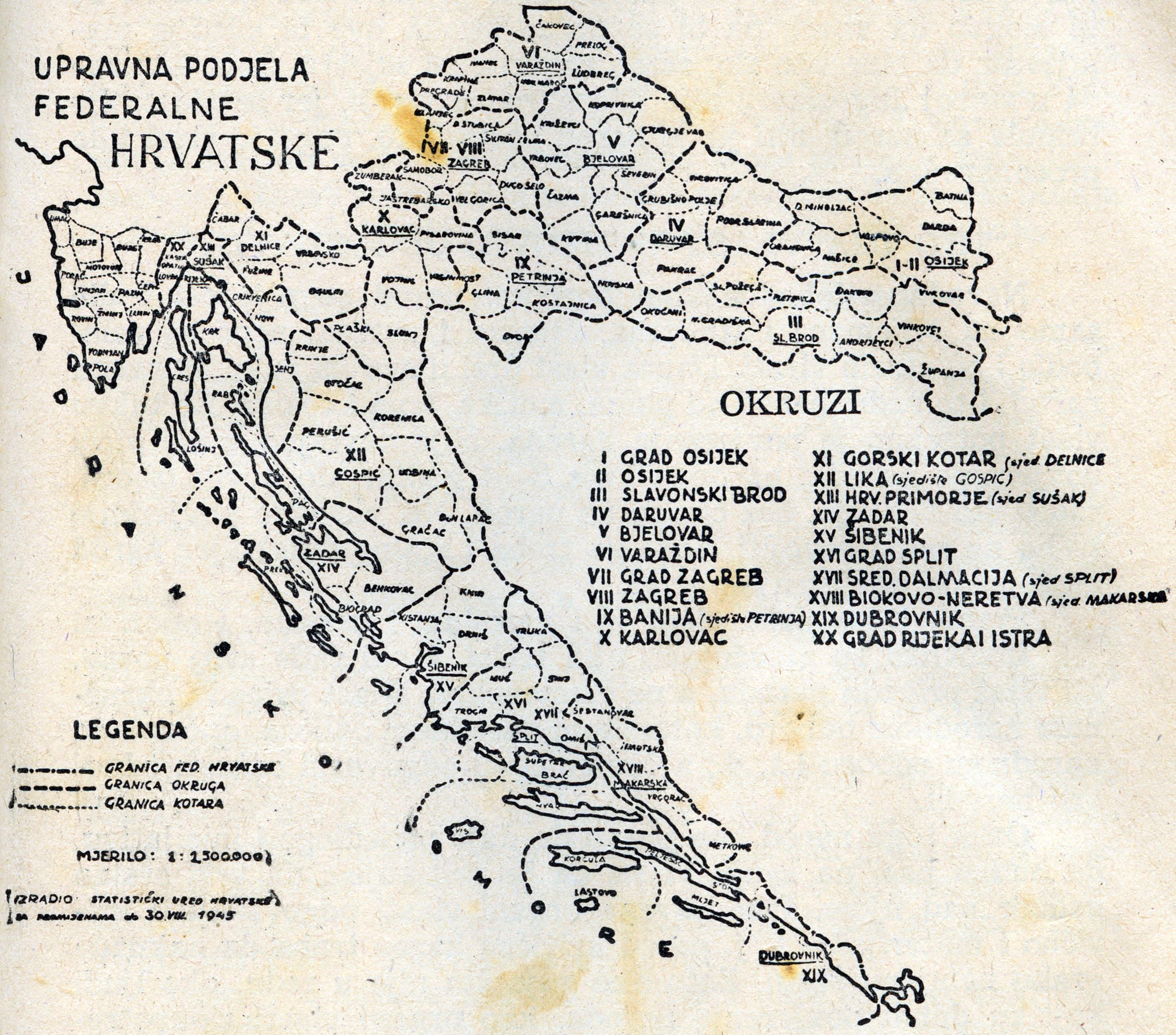 Hrvatska 1945. Izvor: Privatno vlasništvo autora.