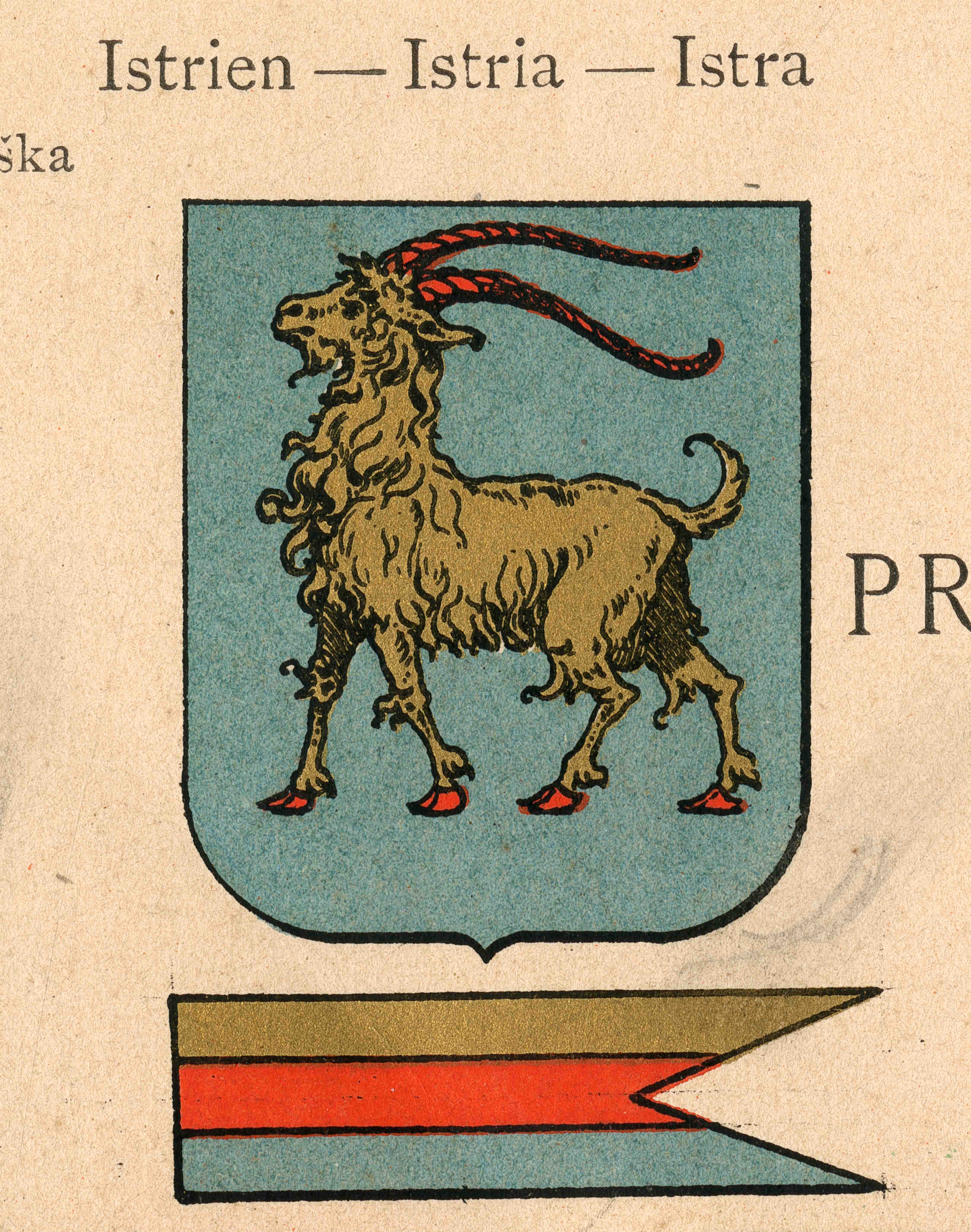 Istarski grb. Izvor: Dubravka Peić Čaldarović – Nikša Stančić, Povijest hrvatskoga grba, Zagreb: Školska knjiga, 2011., str. 123