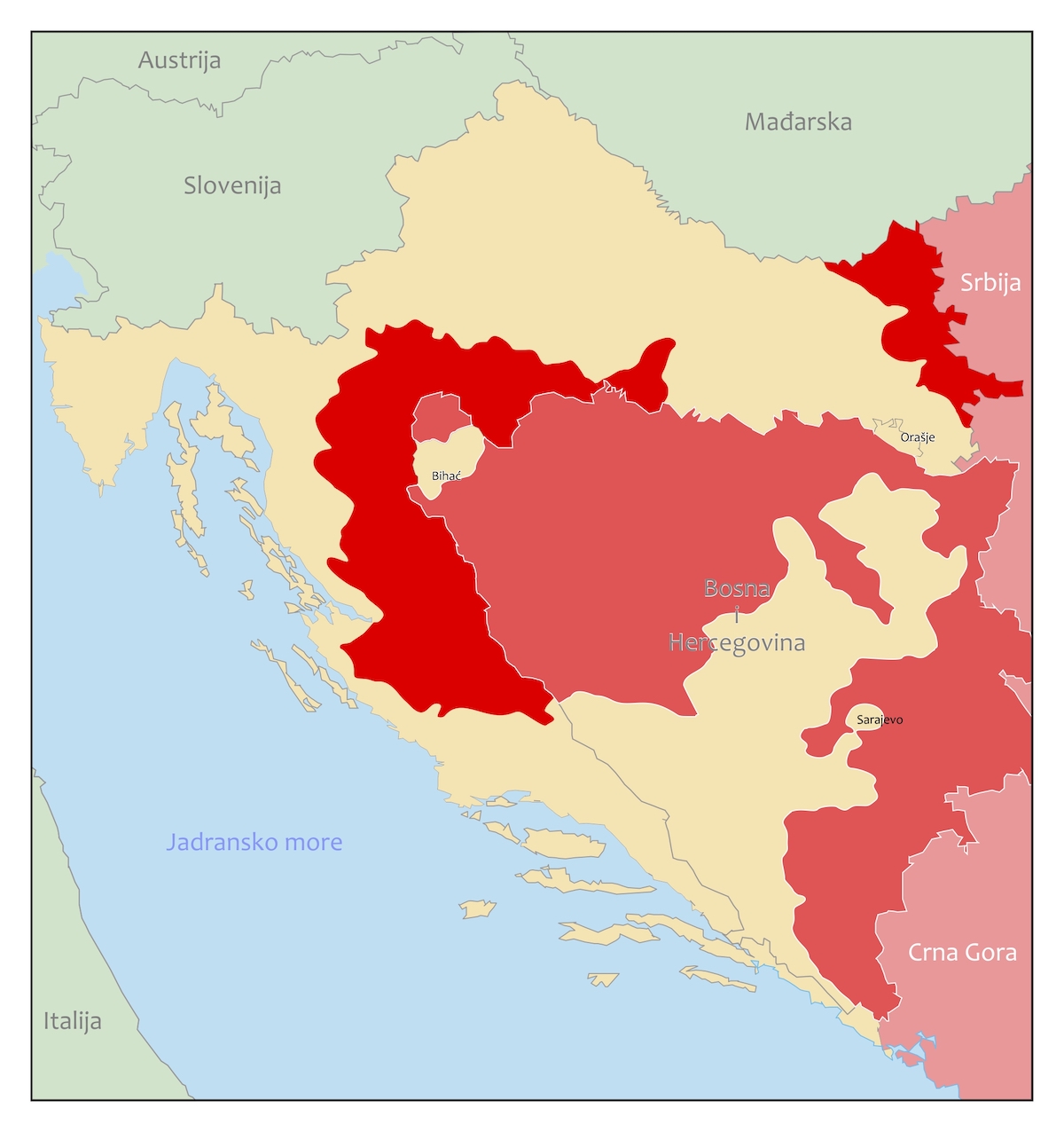 Okupirani teritorij Republike Hrvatske – stanje u siječnju 1992. godine; Tomislav Kovačić