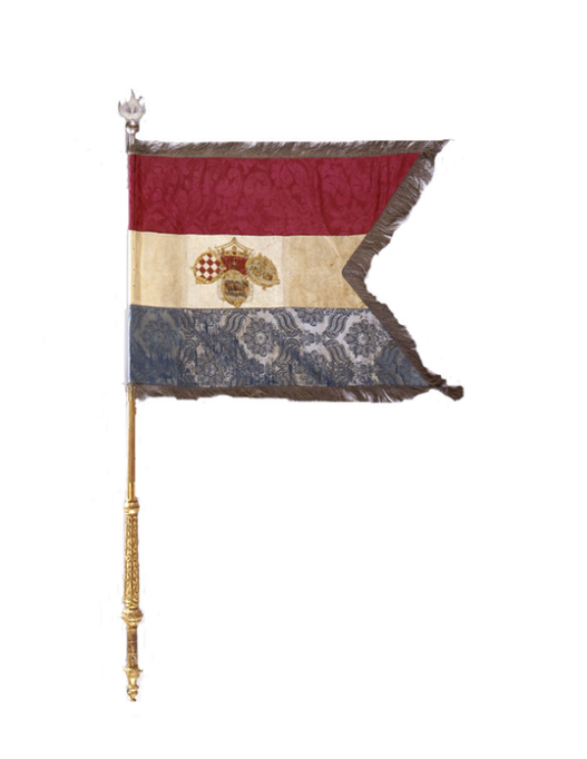Jelačićeva zastava. Izvor: Hrvatski povijesni muzej (Inventarni broj: HPM/PMH-11862).