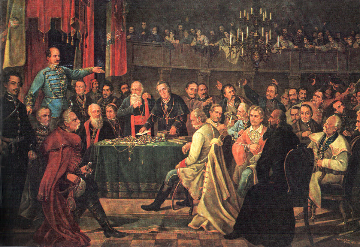 Hrvatski sabor 1848. (Dragutin Weingärtner). Izvor: Hrvatski povijesni muzej.