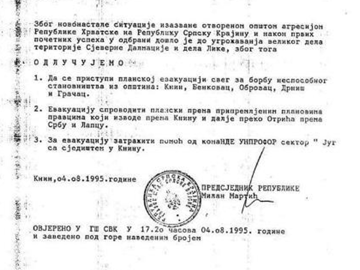 Odlazak dijela Srba iz Hrvatske 1995. godine