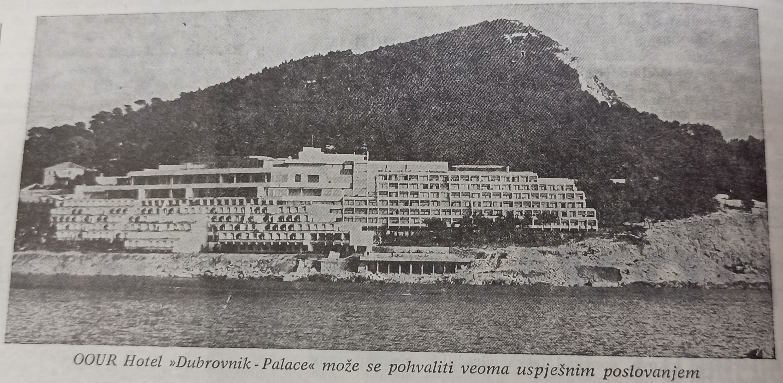 Hotel Dubrovnik-Palace. Izvor: Dubrovački vjesnik, list socijalističkog saveza radno naroda općine Dubrovnik, br. 1610 (21. kolovoza 1981.).