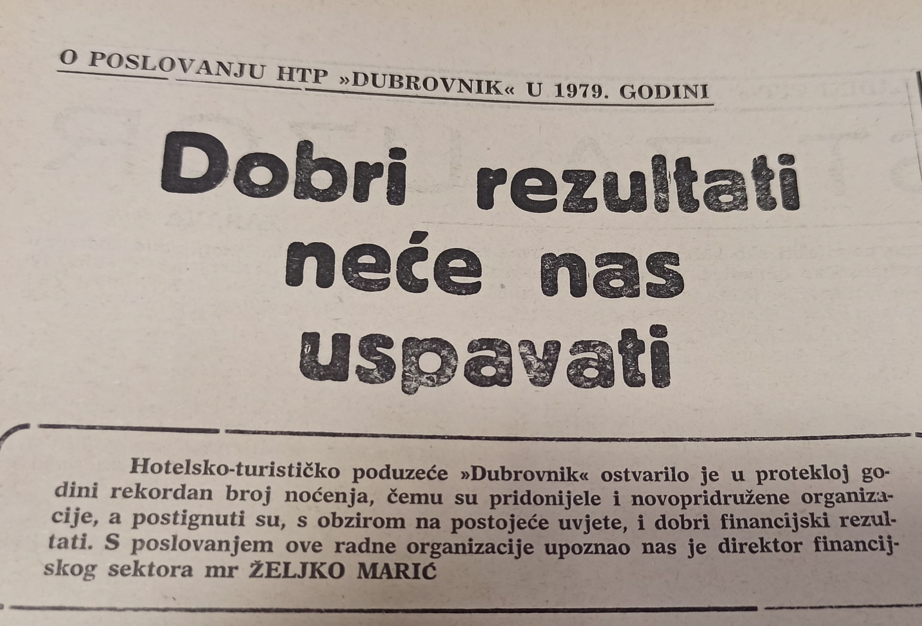Izvor: Dubrovački vjesnik, br. 1535 (14. ožujka 1980.).