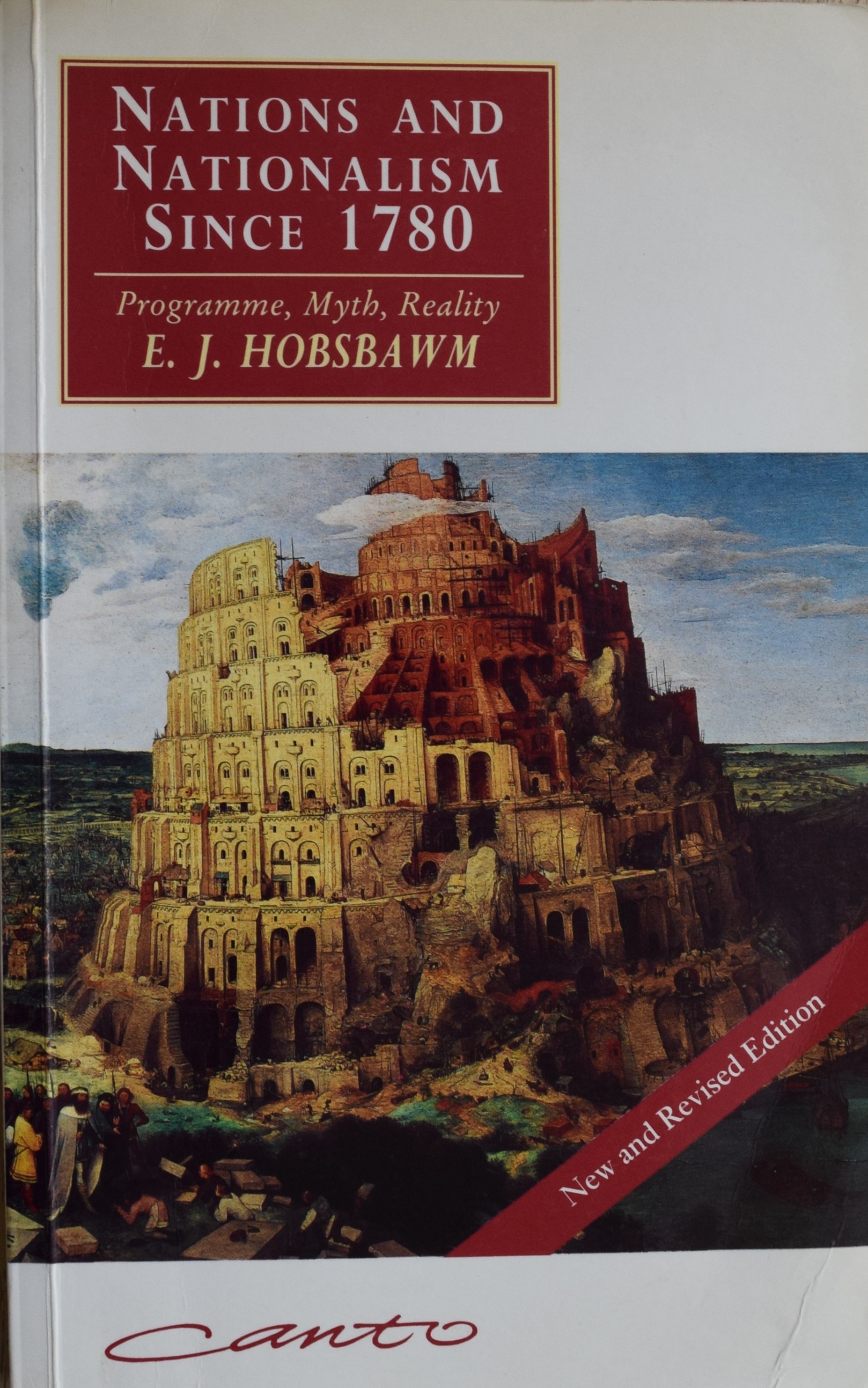 Naslovnica knjige E. J. Hobsbawm, Nations and Nationalism since 1780: Programme, Myth, Reality (1992).