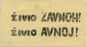 Zidna parola na Drugom zasjedanju ZAVNOH-a u Plaškom, 12.-15. listopada 1943. Izvor: https://www.srp.hr/drugo-zasjedanje-zavnoh-a-u-plaskom/